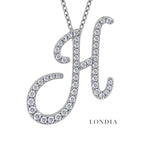 Personalized Majestic H Initial 0.40 Carat Natural Diamond Necklace
