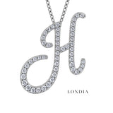 Personalized Majestic H Initial 0.40 Carat Natural Diamond Necklace