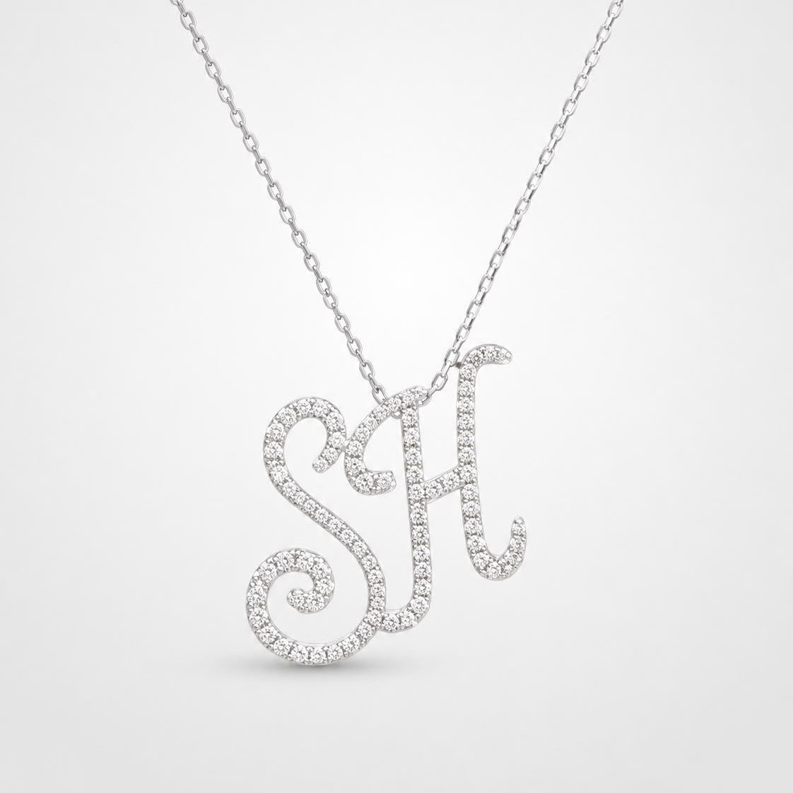 Personalized Majestic Initial 0.65 Carat Natural Diamond Necklace