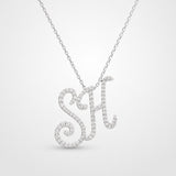 Personalized Majestic Initial 0.65 Carat Natural Diamond Necklace