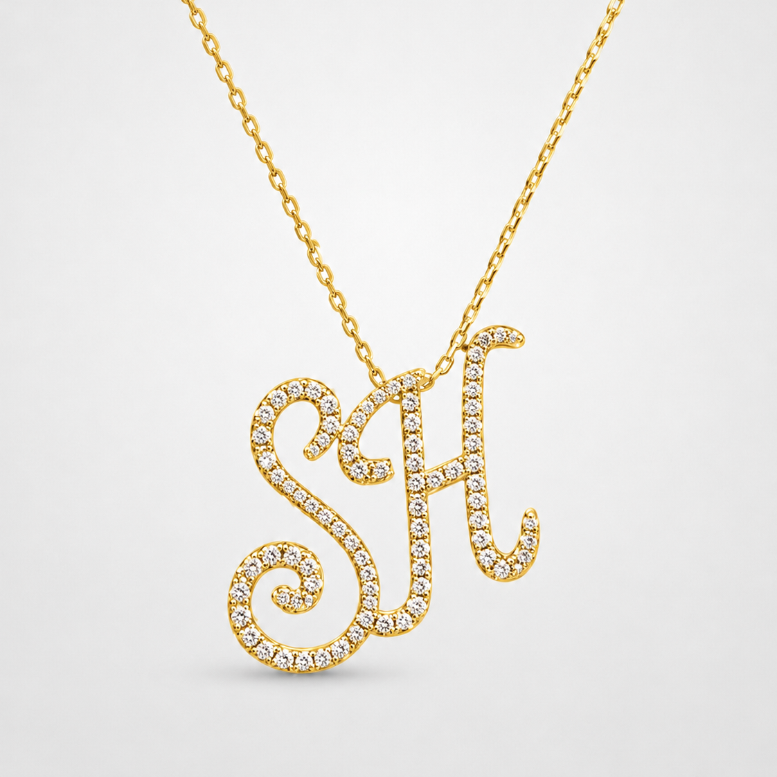 Personalized Majestic Initial 0.65 Carat Natural Diamond Necklace