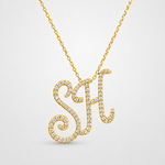 Personalized Majestic Initial 0.65 Carat Natural Diamond Necklace