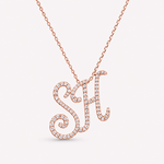 Personalized Majestic Initial 0.65 Carat Natural Diamond Necklace