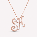 Personalized Majestic Initial 0.65 Carat Natural Diamond Necklace