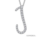Personalized Majestic J Initial 0.30 Carat Natural Diamond Necklace