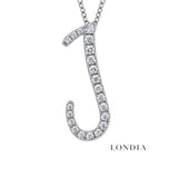 Personalized Majestic J Initial 0.30 Carat Natural Diamond Necklace