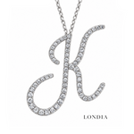 Personalized Majestic K Initial 0.35 Carat Natural Diamond Necklace