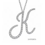 Personalized Majestic K Initial 0.35 Carat Natural Diamond Necklace