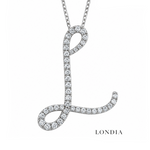 Personalized Majestic L Initial 0.30 Carat Natural Diamond Necklace