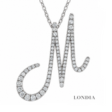 Personalized Majestic M Initial 0.35 Carat Natural Diamond Necklace