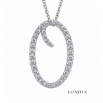 Personalized Majestic O Initial 0.40 Carat Natural Diamond Necklace