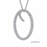 Personalized Majestic O Initial 0.40 Carat Natural Diamond Necklace