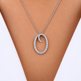 Personalized Majestic O Initial 0.40 Carat Natural Diamond Necklace