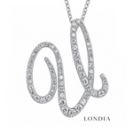 Personalized Majestic V Initial 0.60 Carat Natural Diamond Necklace