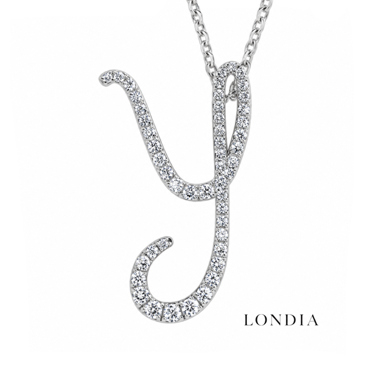 Personalized Majestic Y Initial 0.30 Carat Natural Diamond Necklace