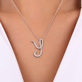 Personalized Majestic Y Initial 0.30 Carat Natural Diamond Necklace