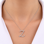 Personalized Majestic Z Initial 0.25 Ct. Natural Diamond Necklace