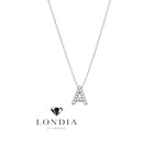 Personalized Mini A Initial 0.05 Carat Natural Diamond Necklace