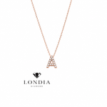Personalized Mini A Initial 0.05 Carat Natural Diamond Necklace