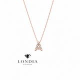 Personalized Mini A Initial 0.05 Carat Natural Diamond Necklace