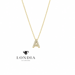 Personalized Mini A Initial 0.05 Carat Natural Diamond Necklace