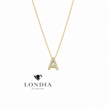 Personalized Mini A Initial 0.05 Carat Natural Diamond Necklace