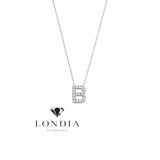 Personalized Mini B Initial 0.10 Carat Natural Diamond Necklace