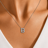 Personalized Mini B Initial 0.10 Carat Natural Diamond Necklace