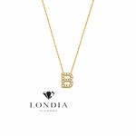 Personalized Mini B Initial 0.10 Carat Natural Diamond Necklace