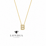 Personalized Mini B Initial 0.10 Carat Natural Diamond Necklace