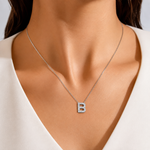 Personalized Mini B Initial 0.10 Carat Natural Diamond Necklace