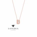 Personalized Mini B Initial 0.10 Carat Natural Diamond Necklace