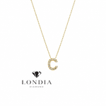 Personalized Mini C Initial 0.10 Carat Natural Diamond Necklace