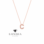 Personalized Mini C Initial 0.10 Carat Natural Diamond Necklace