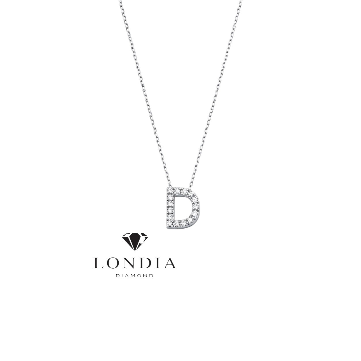 Personalized Mini D Initial 0.10 Carat Natural Diamond Necklace