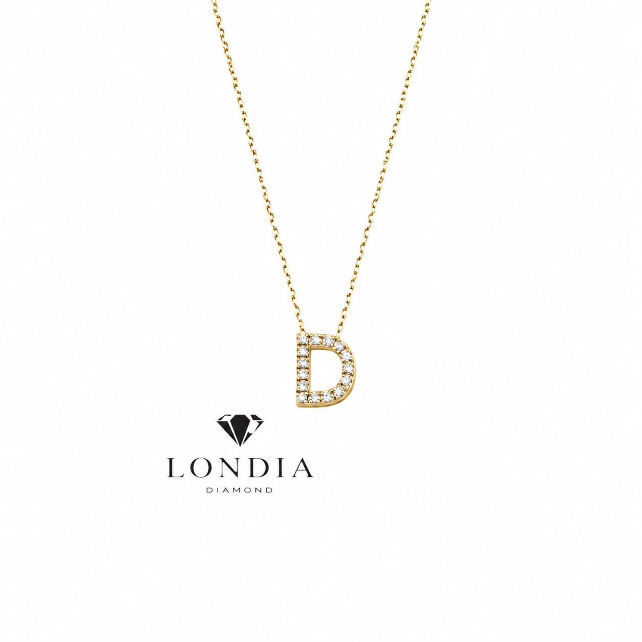 Personalized Mini D Initial 0.10 Carat Natural Diamond Necklace