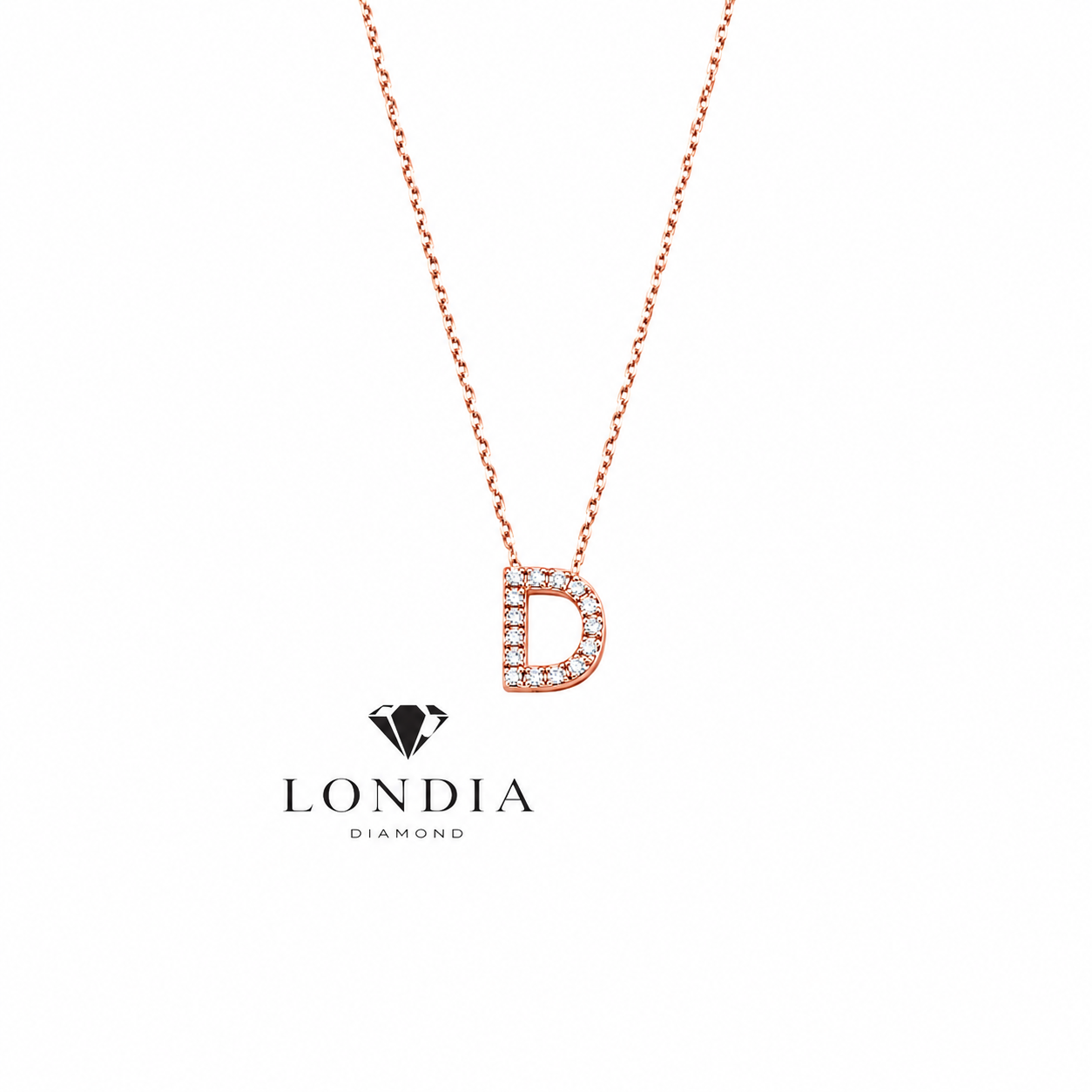 Personalized Mini D Initial 0.10 Carat Natural Diamond Necklace