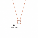 Personalized Mini D Initial 0.10 Carat Natural Diamond Necklace