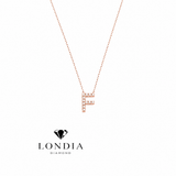 Personalized Mini F Initial 0.05 Carat Natural Diamond Necklace