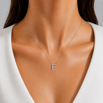 Personalized Mini F Initial 0.05 Carat Natural Diamond Necklace