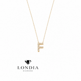 Personalized Mini F Initial 0.05 Carat Natural Diamond Necklace