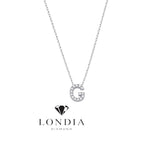 Personalized Mini G Initial 0.05 Carat Natural Diamond Necklace
