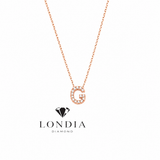 Personalized Mini G Initial 0.05 Carat Natural Diamond Necklace
