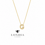 Personalized Mini G Initial 0.05 Carat Natural Diamond Necklace