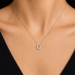 Personalized Mini G Initial 0.05 Carat Natural Diamond Necklace