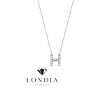 Personalized Mini H Initial 0.05 Carat Natural Diamond Necklace