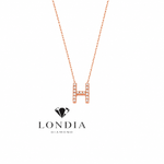 Personalized Mini H Initial 0.05 Carat Natural Diamond Necklace