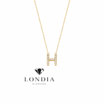 Personalized Mini H Initial 0.05 Carat Natural Diamond Necklace
