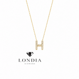 Personalized Mini H Initial 0.05 Carat Natural Diamond Necklace
