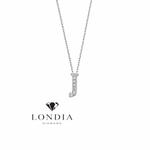 Personalized Mini J Initial 0.05 Carat Natural Diamond Necklace